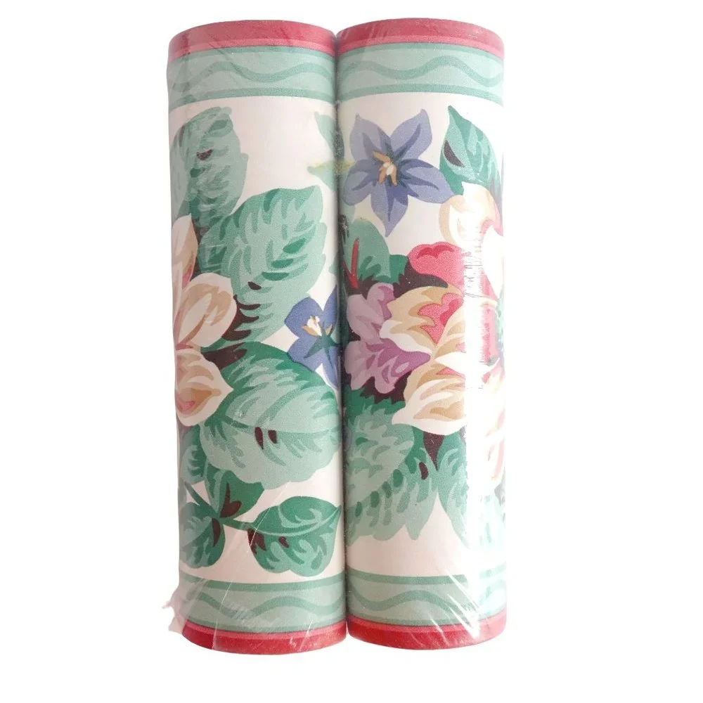 Decorative Floral Wallpaper Border 2 Rolls NOS‎